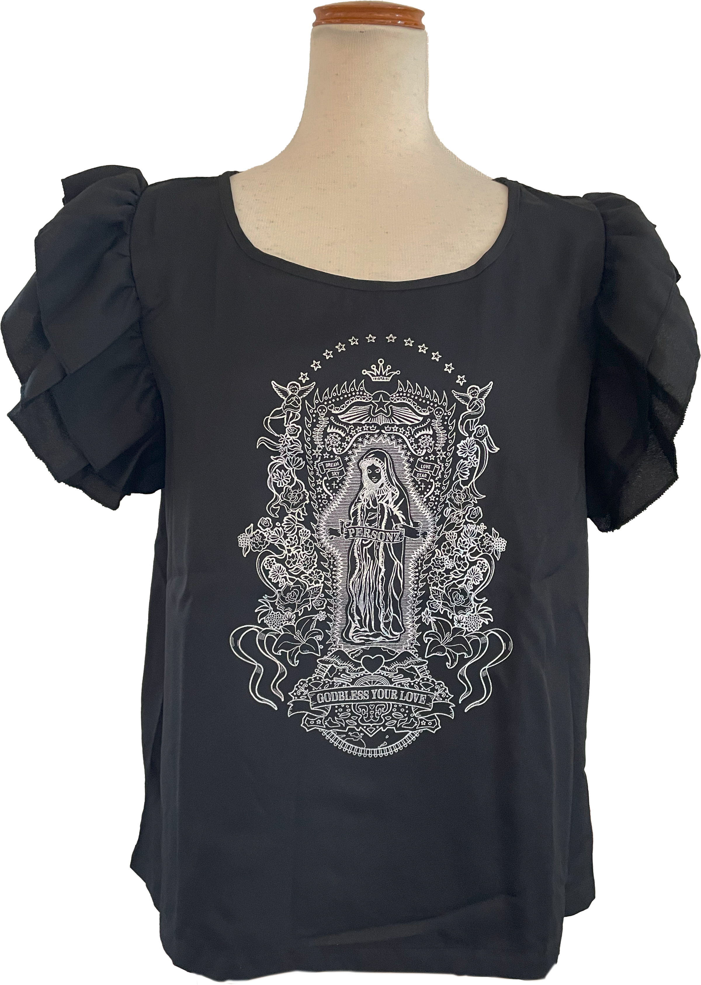 PERSONZ JILL MARIA フリルスリーブＴシャツ PERSONZ JILL MARIA フリルスリーブTシャツ